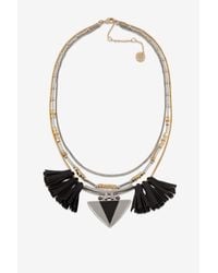 French Connection | Metallic Layered Tassel Necklace | Lyst