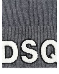 DSquared² | Gray Logo Patch Wool Beanie Hat for Men | Lyst