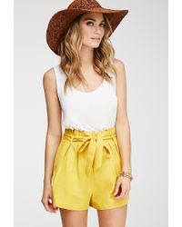 mustard yellow high waisted shorts