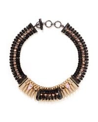 Iosselliani | Black Pyramid Stud Crystal Collar Necklace | Lyst