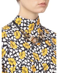 Marni | Metallic Necklace In Horn With Cabochons In Colored Glass | Lyst