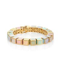 Eddie Borgo | Multicolor Semi-Precious Multi-Stone & Enamel Small Inlaid Cube Bracelet | Lyst