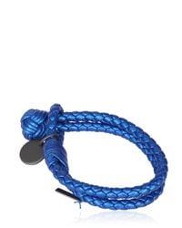 Bottega Veneta | Blue Double Intreccio Metallic Deer Bracelet | Lyst