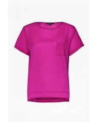 French Connection | Pink Polly Plains Pocket T-shirt | Lyst
