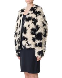 Tibi White Cozy Jacket - Ivory/black Multi