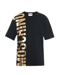 Moschino Black Printed-Logo Cotton T-Shirt for men
