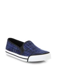 Alice + Olivia | Blue Piper Tweed Skate Sneakers | Lyst