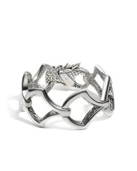 John Hardy | Metallic Large Scale Bracelet With African Ruby | Lyst