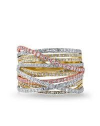 Anne Sisteron - Multicolor 14kt Multi Gold Diamond Wire Ring - Lyst