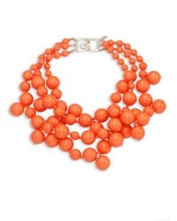Kenneth Jay Lane | Pink Beaded Statement Necklace | Lyst
