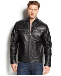 mk mens leather jacket