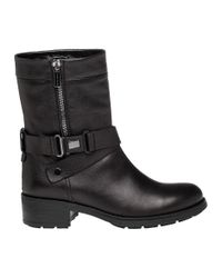 Aquatalia - Black Sami Leather Biker Boots - Lyst