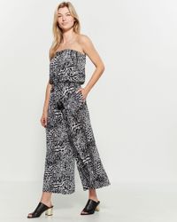 Blue Island Black Animal Print Jumpsuit