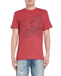 Desigual Red Stripe Scrambled Logo Tee for men