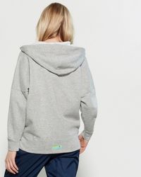 Adidas By Stella McCartney Gray Letter Print Full-zip Hoodie