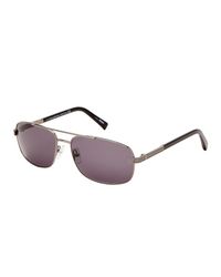 Ermenegildo Zegna Multicolor Ez0012 Palladium-tone Navigator Sunglasses for men