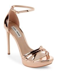 gold platform rose strappy sandals madden steve metallic cassandra heels