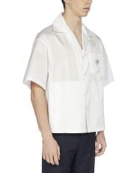 Prada Synthetic Re-nylon Short-sleeve Shirt in White for Men - Lyst