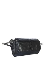 Saint Laurent Black Niki Medium Logo Monogram Belt Bag