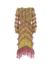Saloni Silk Victoria Midi Dress | Lyst 