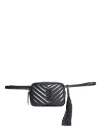 Saint Laurent Black Lou Monogram Belt Bag