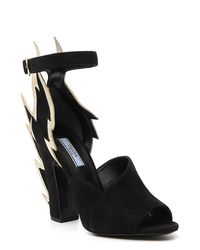 Prada Leather Sandals in Black | Lyst