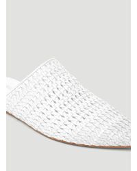 woven white mules