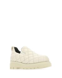 Bottega Veneta Leather Quilted Slip On Shoes in White for Men - Lyst