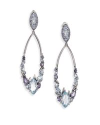 Alexis Bittar Fine | Metallic Blueberry Marquis Blue Topaz, Sapphire, Iolite, Grey Diamond & Sterling Silver Cluster Drop Earrings | Lyst