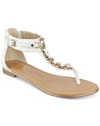 guess white flat sandals