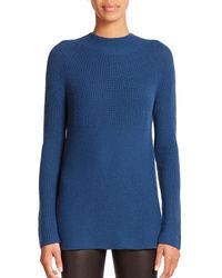 VINCE | Blue Directional Rib Cashmere Sweater | Lyst