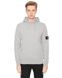 Stone Island | Gray Hooded Cotton Sweatshirt for Men | Lyst