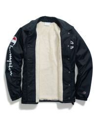 sherpa lined coaches jacket