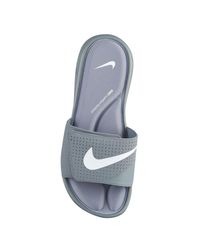 grey nike slides