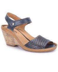 Pikolinos Blue Capri Womens Wedge Heel Sandals