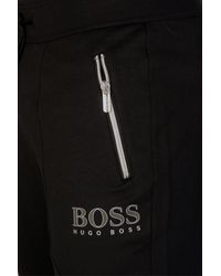 BOSS by HUGO BOSS Cotton Tracksuit Pants Black & Gold for Men - Lyst