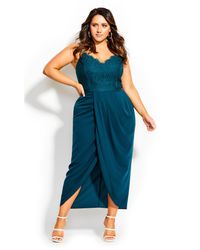 city chic emerald green dress