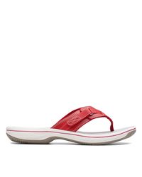 clarks silver flip flops