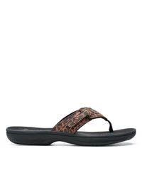 purple clarks flip flops