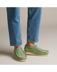 lime green clarks wallabees