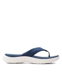 clarks navy flip flops