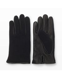 Club Monaco | Black Half-knit Leather Glove for Men | Lyst
