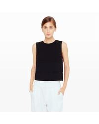 Club Monaco | Black Barlaire Pleated Tank | Lyst