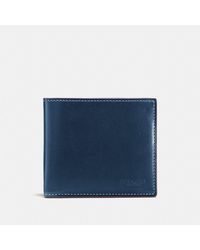 COACH Leather Boxed Double Billfold Wallet in Denim (Blue) for Men 
