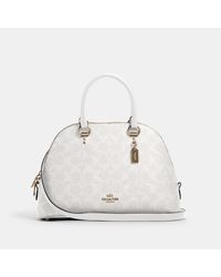 COACH Katy Satchel In Signature Canvas in White - Lyst
