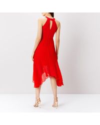 coast ruby pleated midi dress