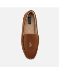 polo ralph lauren dezi ii tan moccasin slippers