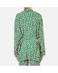 Ganni Synthetic Women's Dalton Crepe Kimono in Green | Lyst