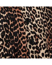 Ganni Linen Canvas Jacket, Animal-print Pattern | Lyst