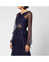 Cross front fine lace midi dress Clearance